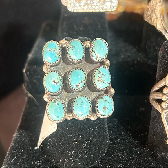 Turquoise ring sterling Silver Navajo piece